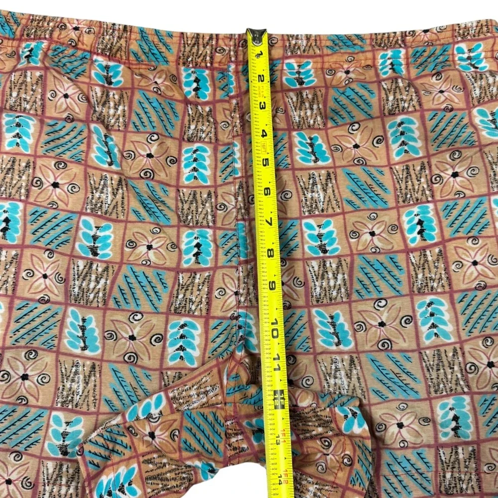 Vintage 90s Pacific Scene Patterned Multicolor Swimming Trunks Men's Medium
